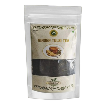 Brooklane Ginger Tulsi Tea pouch packaging design 1