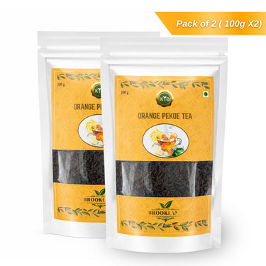 Brooklane Orange Pekoe Tea pouch back nutrition label