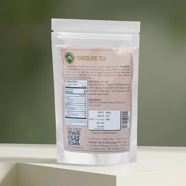 Brooklane Chocolate Tea pouch back nutrition label