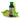 Bottle of Brooklane Heena Oil with heena powder and leaves on a white background