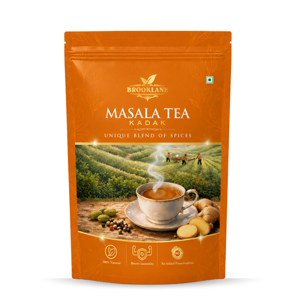 Brooklane Masala Chai Kadak Tea Dust pouch front view
